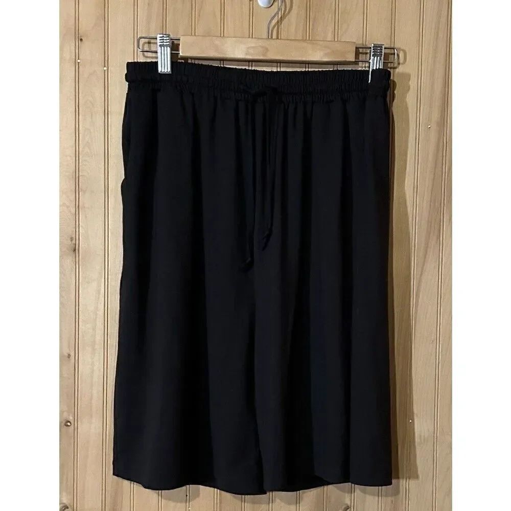 DTY Women's XL Brushed Sports Black Drawstring Waist Shorts Pockets